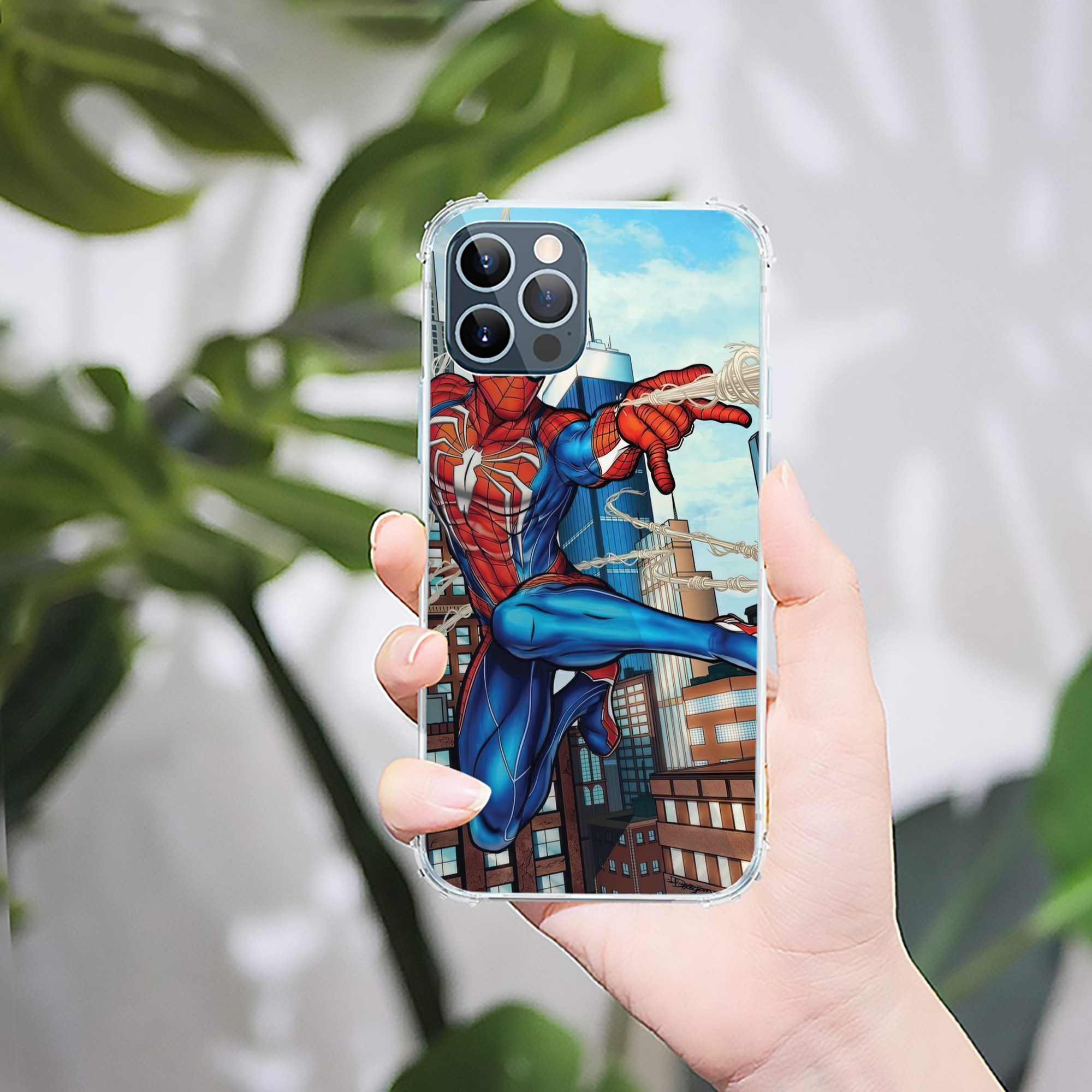 （画像用） Spider Man スパイダーマン 【iPhone 12シリーズ対応】透明スマホケース（クリアソフトケース）